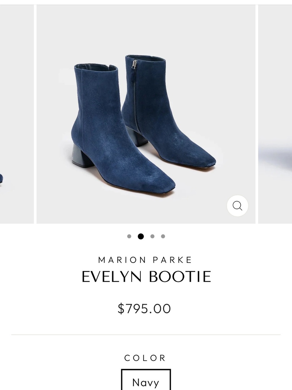 Marion Parke Evelyn Navy Suede Bootie